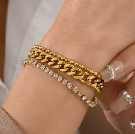Cuban Stacked Bracelet image 1
