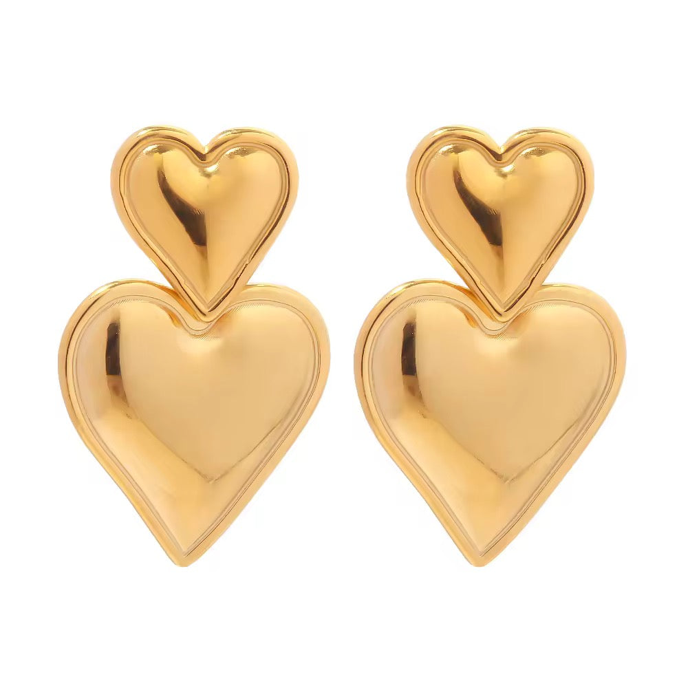 Double Heart Earrings image 2