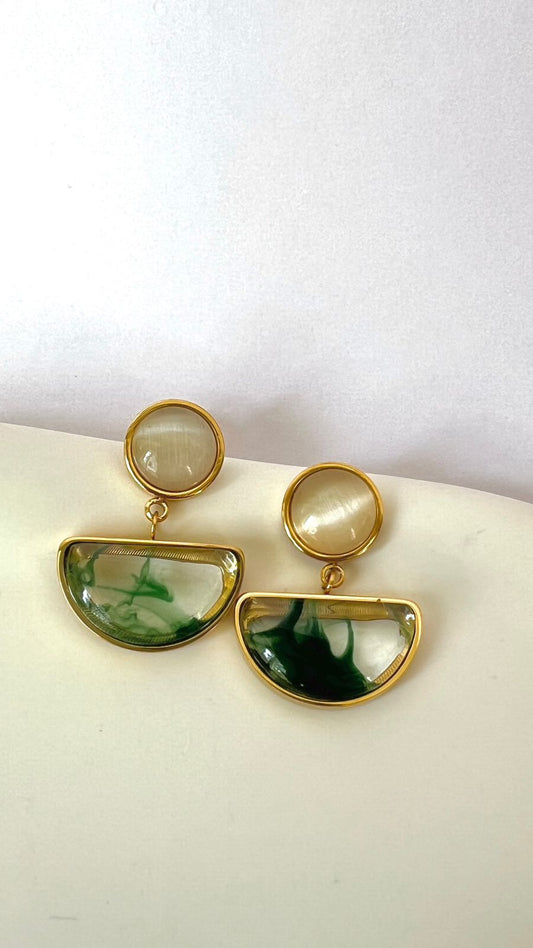 Green Resin Earrings image 0