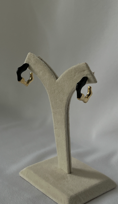 Ariana Black Enamel Hoops image 0