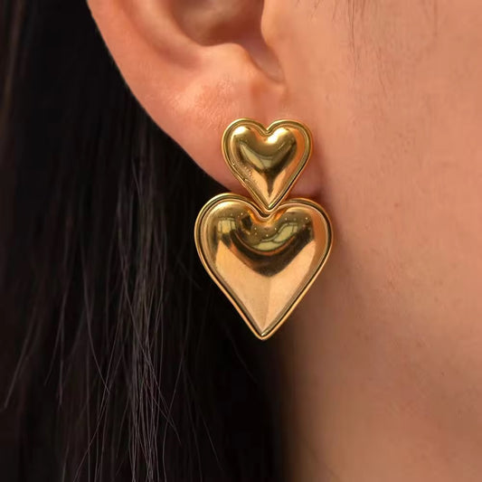 Double Heart Earrings image 0